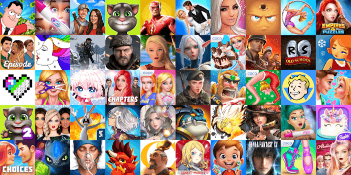 App icons of Top 50 mobile games in the US App Store Game - Role Playing Category 